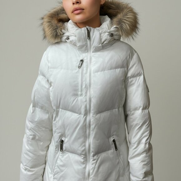 Liquid, White Puffer Jacket, Women's Size Large  BRAND NEW! - Picture 2 of 9